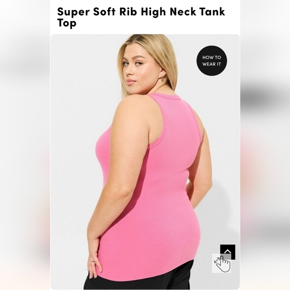Torrid Super Soft Rib High Neck Tank Top pink Size 5x fits 3-4x - Picture 4 of 9
